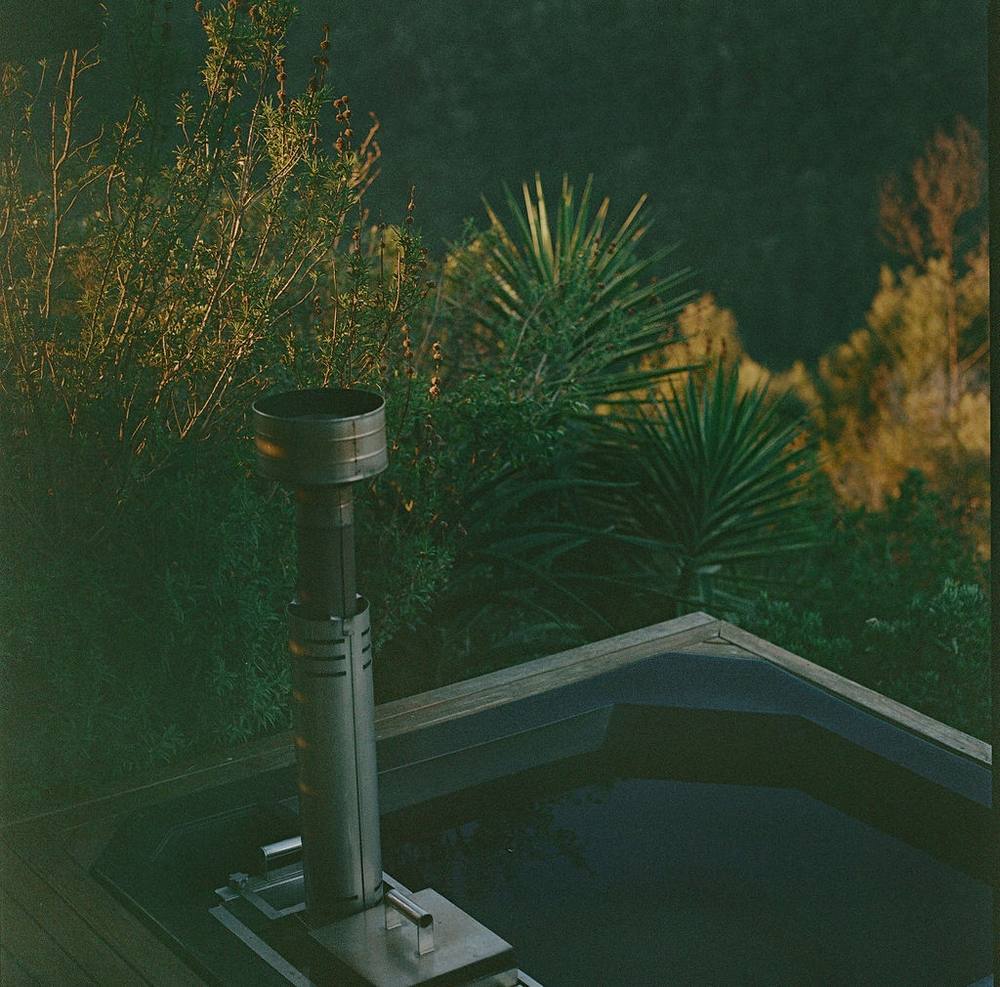 The hot tub chimney against the fynbos