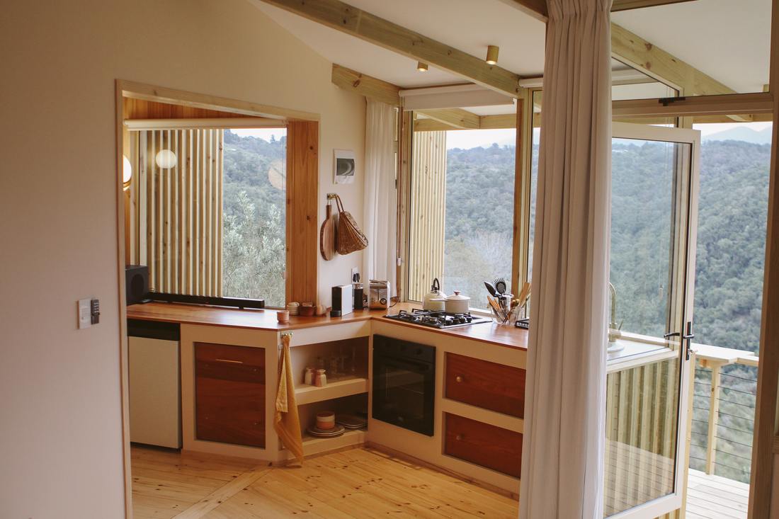 Kitchen with the valley through the windows
