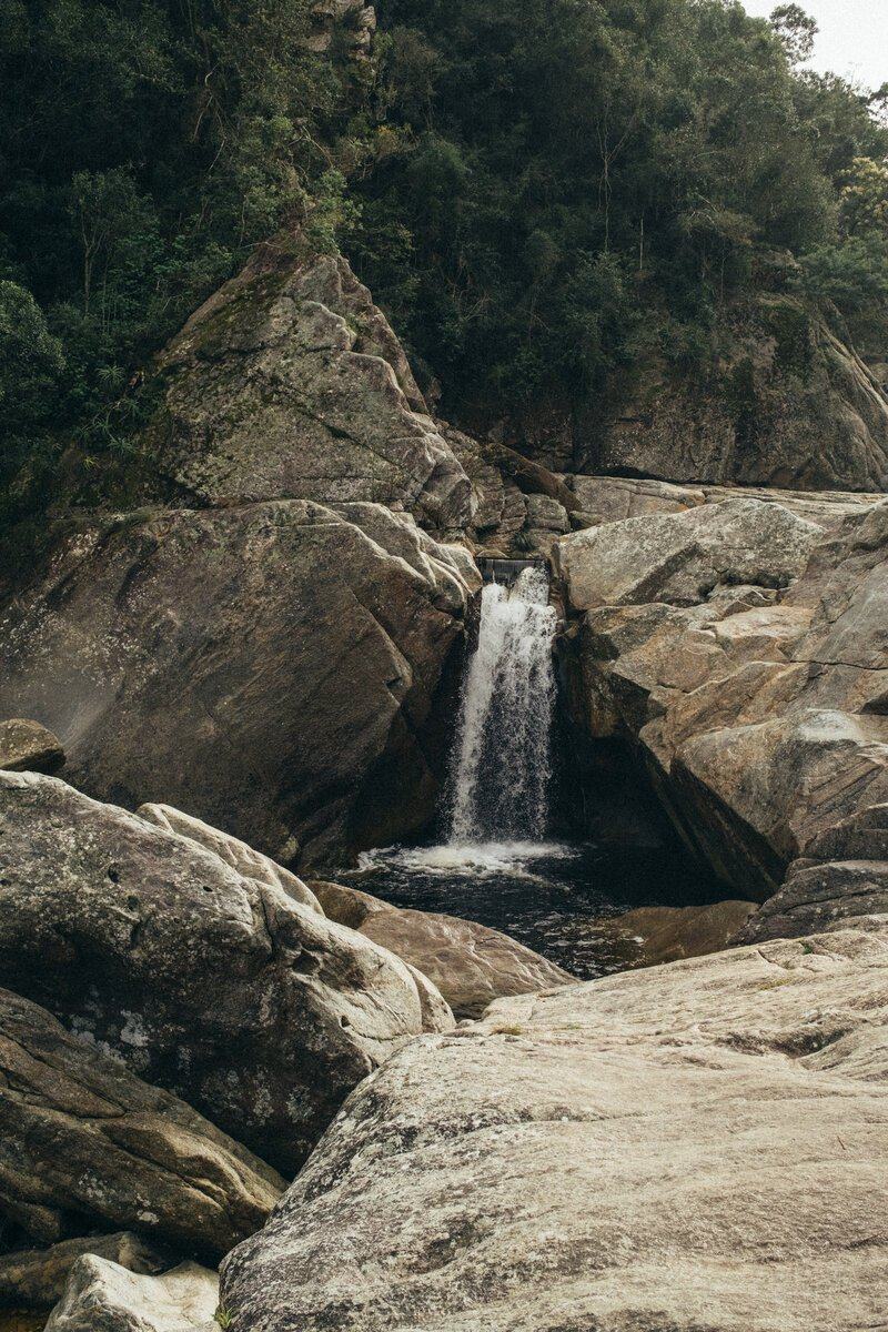 Kingfisher Waterfall, a 40-minute walk from the cabins